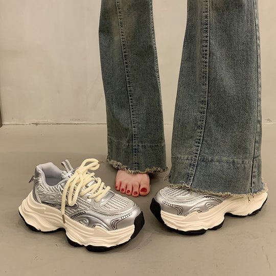 Damen Sportliche Chunky Sneakers mit atmungsaktiver Oberfläche und dämpfender Sohle EB