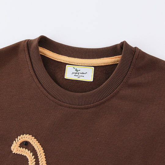 Jungen Sweatshirt mit lebhaftem Dinosaurier-Stickdesign EB