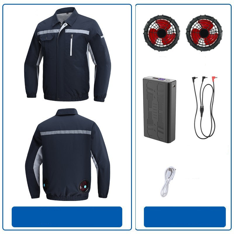 Herren nan atmungsaktive Arbeitsjacke mit integrierten Rückenlüftern und reflektierenden Streifen EB