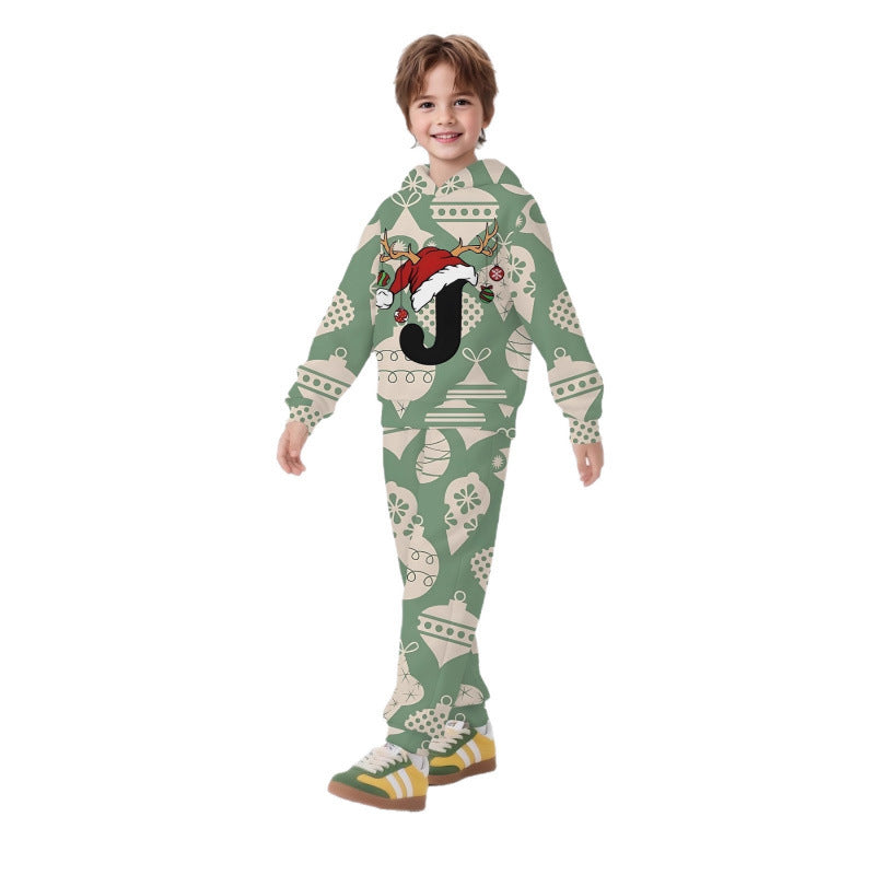 Unisex nan Kinder Jogginganzug mit Kapuzenpullover und detailreichem Auto-Print EB