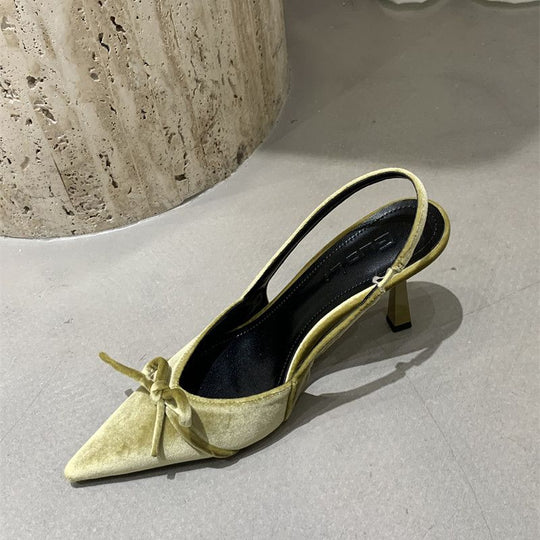 Damen Slingback Pumps mit zarter Schleifenverzierung EB