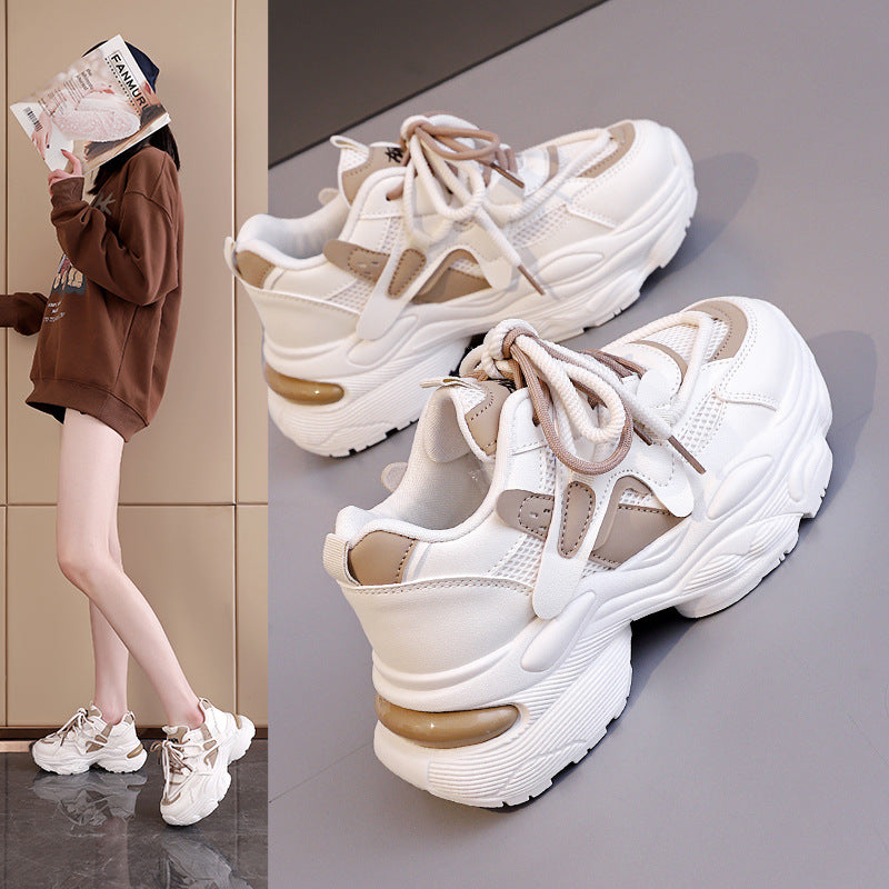 Damen modische Chunky Sneaker mit atmungsaktiver Mesh-Oberfläche und dämpfendem Fußbett EB