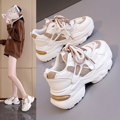 Damen modische Chunky Sneaker mit atmungsaktiver Mesh-Oberfläche und dämpfendem Fußbett EB