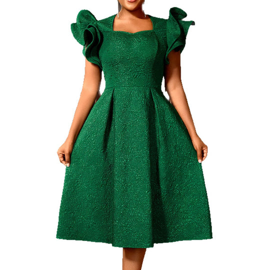 Damen Elegantes Cocktailkleid mit voluminösen Rüschensäumen EB