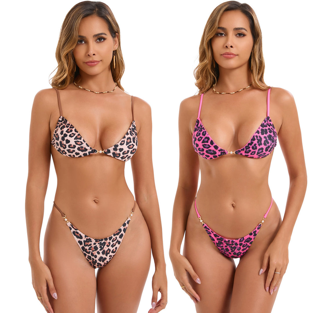 Damen Triangel-Bikini mit verstellbaren Trägern und elegantem Blumendruck EB