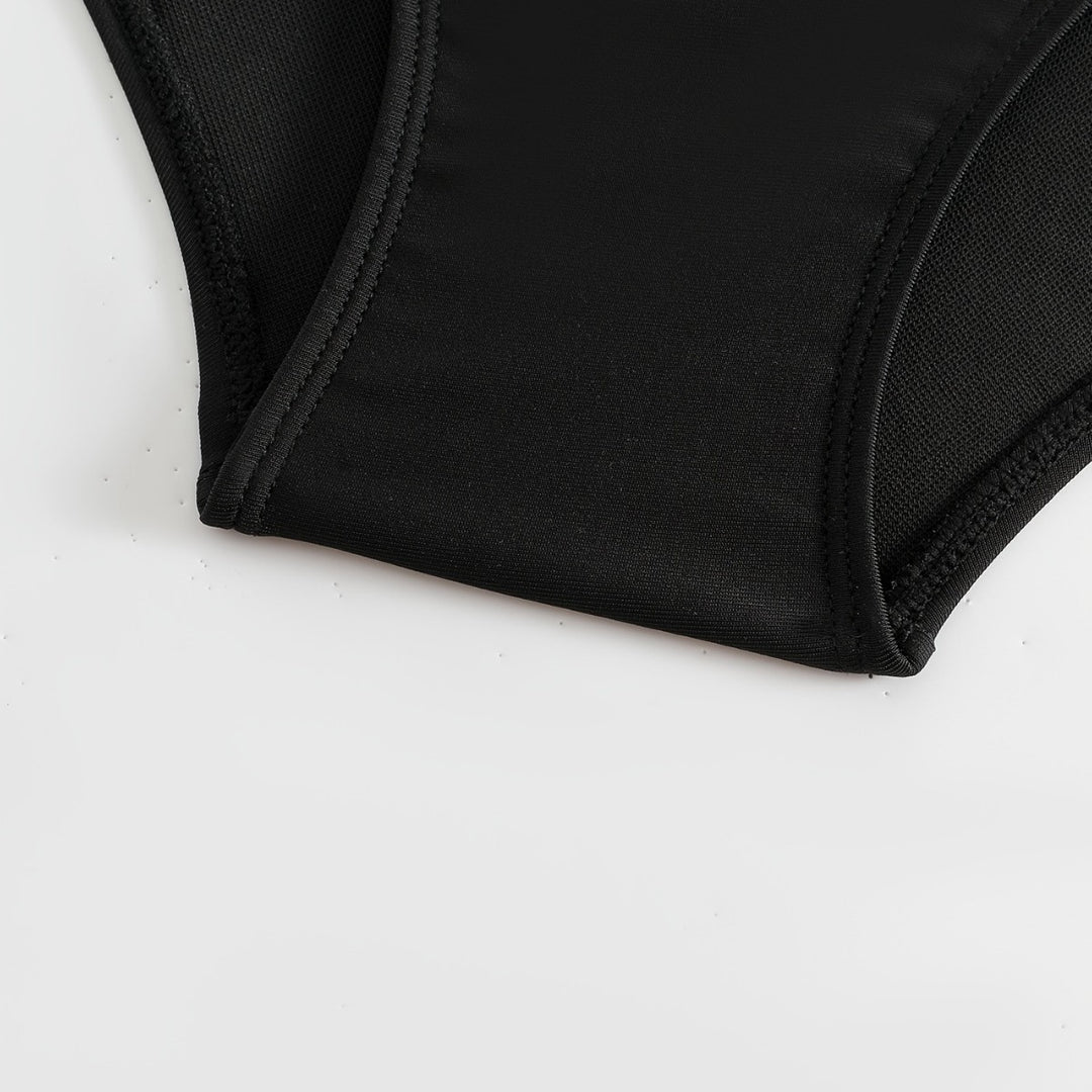 Damen High-Waist Bikinihose mit stilvollen Rüschendetails EB