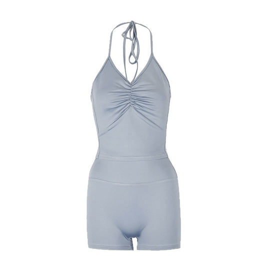 Damen Sportlicher Badeanzug mit raffiniertem Rüschendesign und flexiblen Trägern EB