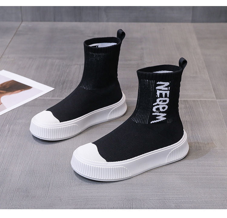 Damen modische Sockensneaker mit elastischem Schaft und modernem Design EB