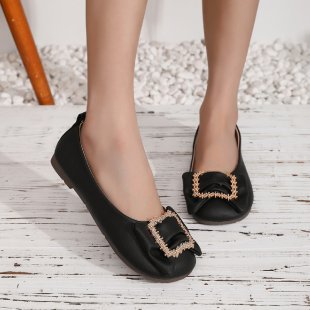 Damen Ballerinas mit dekorativer Schleifen- und Kettenverzierung EB