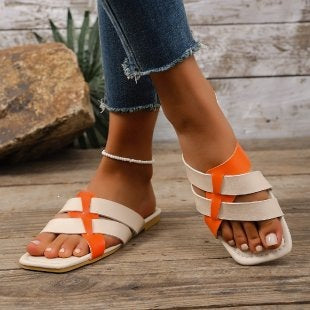 Damen modische Kreuzsandalen mit komfortabler Sohle EB