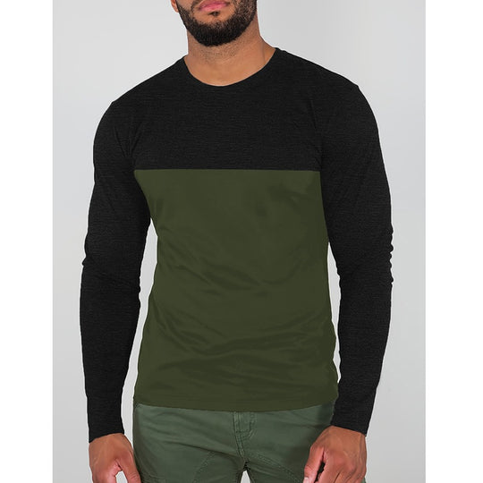Herren Langarmshirt mit modernen Farbblockelementen und komfortablem Schnitt EB