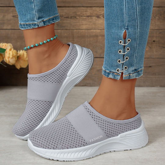 Damen Bequeme Slip-On Freizeitschuhe mit elastischem Riemen EB