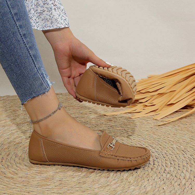 Damen Mokassins mit modischem Schnallen-Detail EB