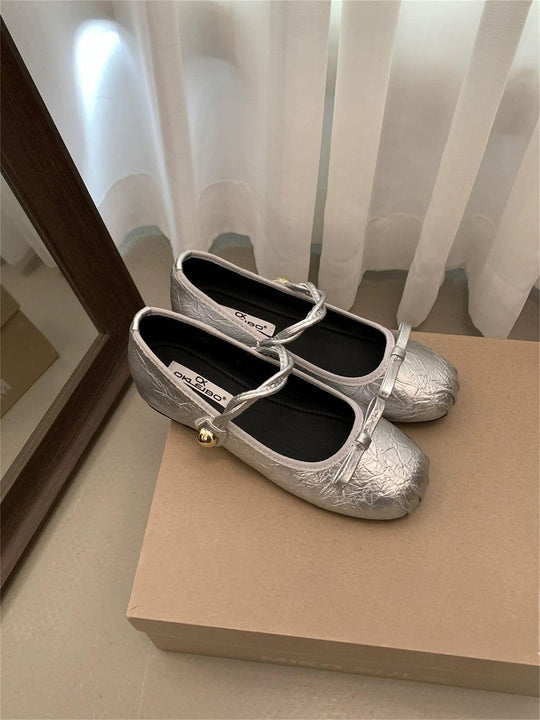 Damen elegante Ballerinas mit dekorativen Schleifen und komfortablem Fußbett EB