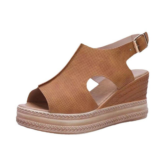 Damen Wedge-Sandalen mit atmungsaktivem Obermaterial und elastischem Riemen EB