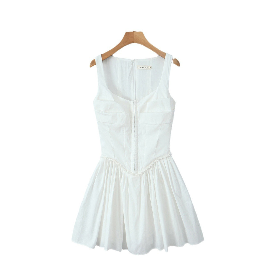 Damen elegantes Kleid mit A-Linien-Schnitt und edlen Rüschendetails EB