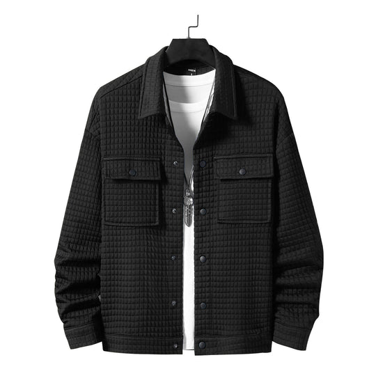 Herren nan gesteppte Overshirtjacke mit quadratischer Steppstruktur und aufgesetzten Brusttaschen EB