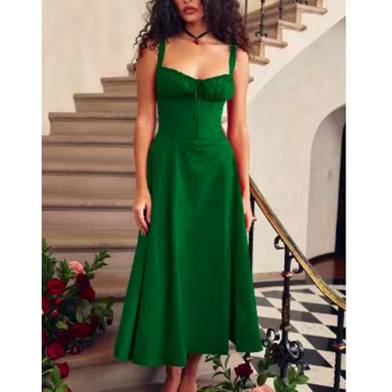 Damen Maxikleid mit floralem Design und elegantem Schlitz EB