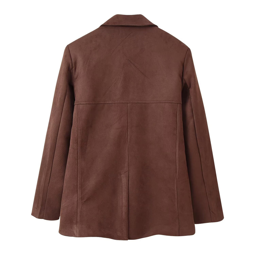 Damen elegante Wildlederblazerjacke EB