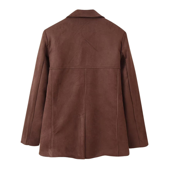 Damen elegante Wildlederblazerjacke EB