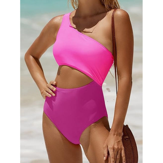 Damen Einseitiger Cut-Out Badeanzug mit attraktivem Design EB