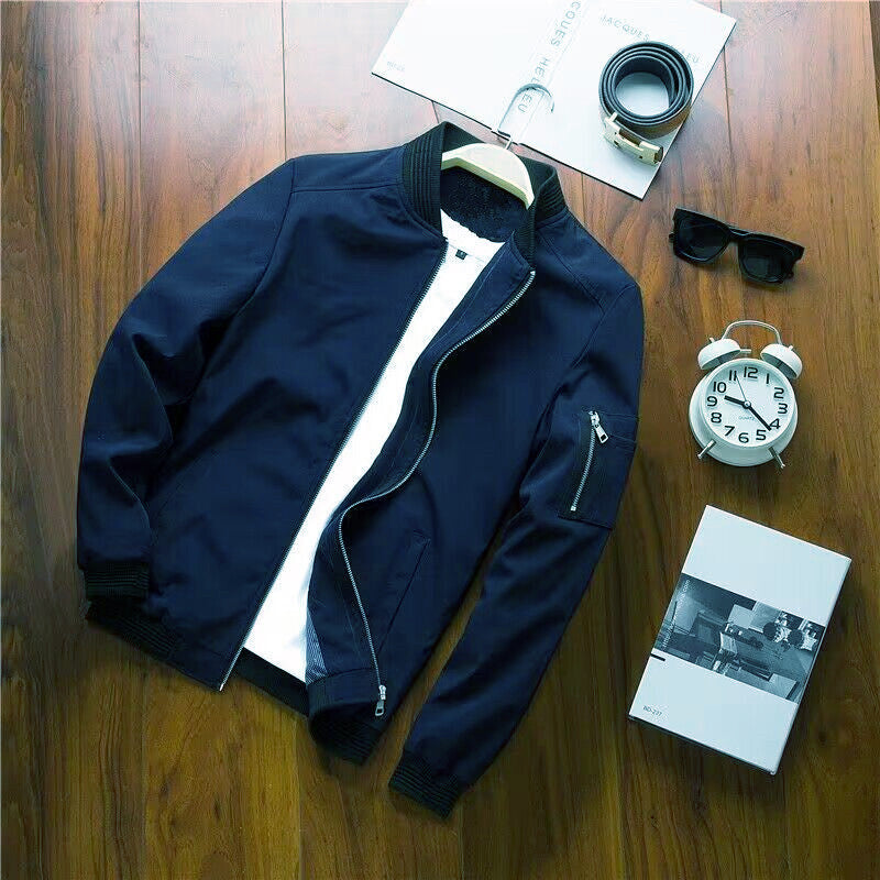 Herren moderne Bomberjacke mit praktischen Taschen und elastischen Bündchen EB