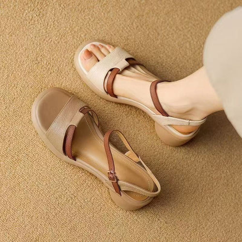 Damen Bequeme Blockabsatzsandalen mit verstellbarem Riemen EB