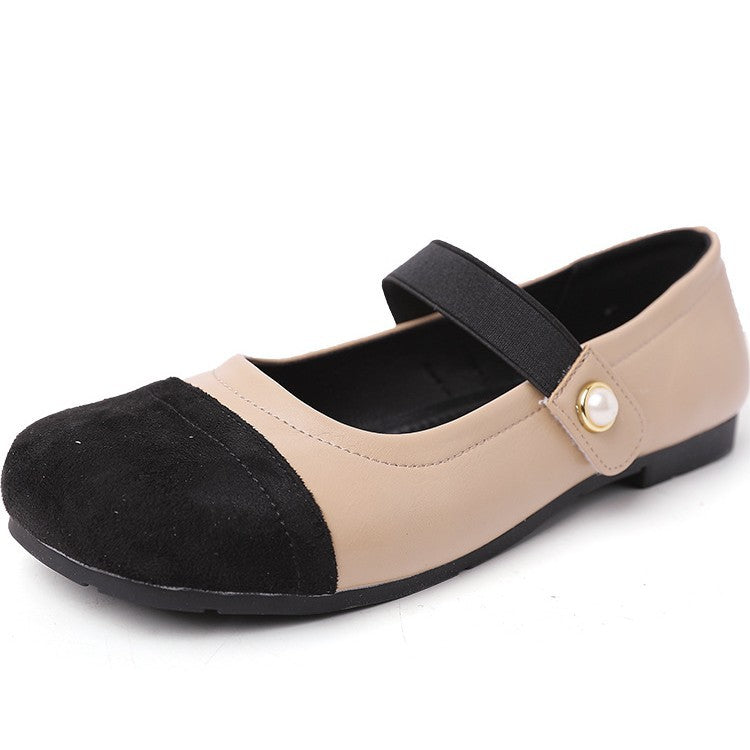 Damen Ballerinas mit elegantem Riemchen und modischer Perlenverzierung EB