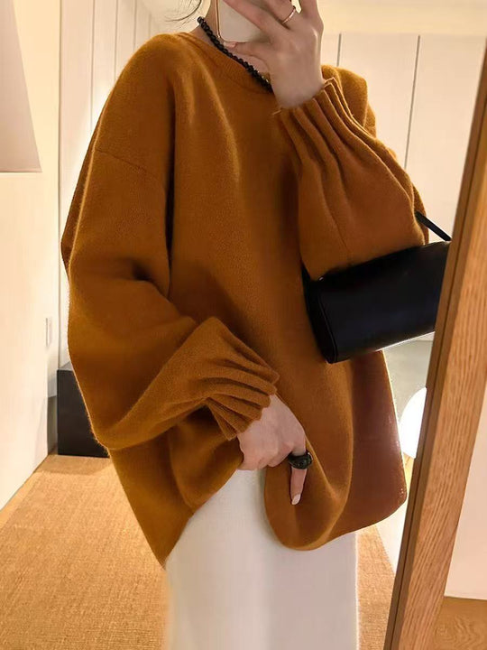 Damen Pflegeleichter, gemütlicher Pullover mit Volantärmeln EB