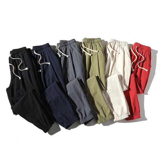Herren nan lockere Jogginghose mit elastischem Bund, Kordelzug, Seitentaschen und elastischen Bündchen EB