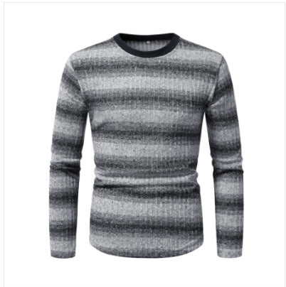 Herren Langarmshirt aus strukturiertem Material mit modischem Streifenmuster EB