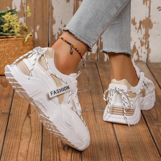 Damen Trendige und bequeme Chunky Sneaker mit atmungsaktivem Mesh-Obermaterial EB