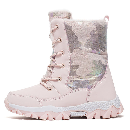Damen Gefütterte Winterboots mit rutschfester Sohle und modischem Design EB
