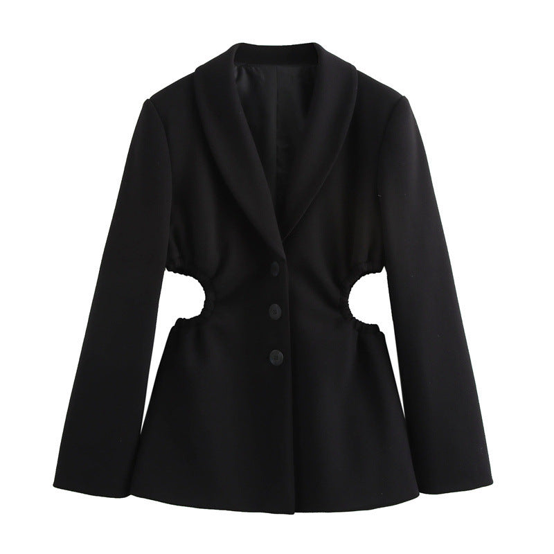 Damen modische Blazerjacke mit innovativen Cut-Outs EB