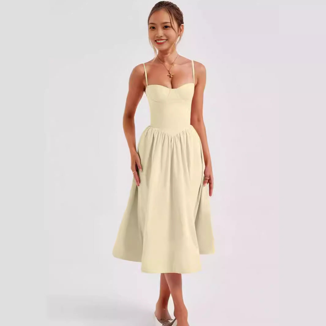 Damen Midi-Kleid mit taillierter Silhouette und A-Linie EB