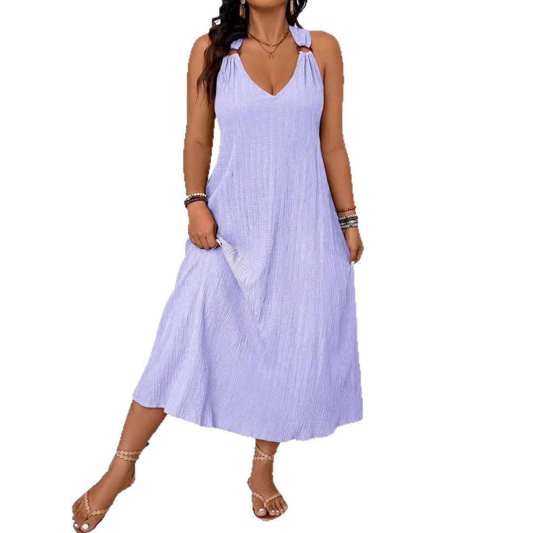 Damen Maxikleid mit schickem V-Ausschnitt und lässigen Trägern EB