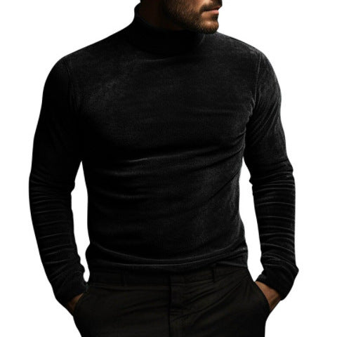 Herren eleganter Rollkragenpullover aus Samt EB