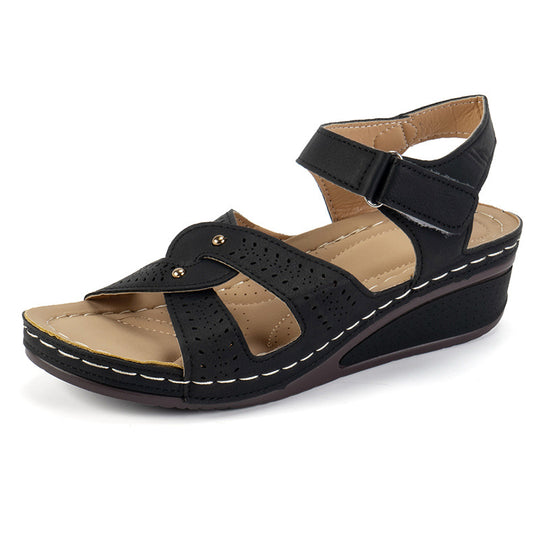Damen Komfortable und modische Sandalen mit verstellbaren Klettverschlüssen und anatomischer Fußbettung EB