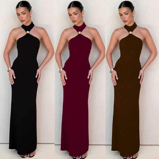 Damen Elegantes Abendkleid mit schickem Stehkragen und figurbetontem Schnitt EB