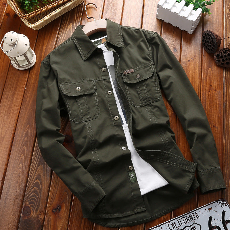 Herren nan vielseitiges Canvas-Overshirt mit Klappbrusttaschen, verstärkten Nähten und regular fit EB