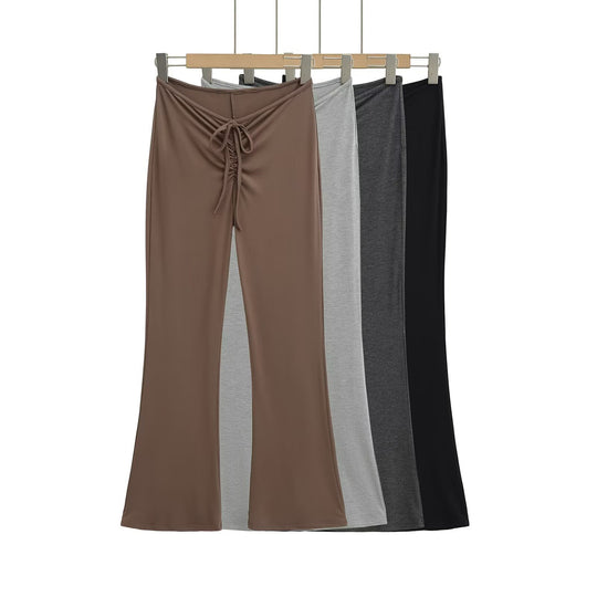 Damen Leggings mit verstellbarem Taillenzug und schickem Flared-Schnitt EB