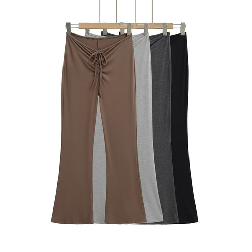 Damen Leggings mit verstellbarem Taillenzug und schickem Flared-Schnitt EB