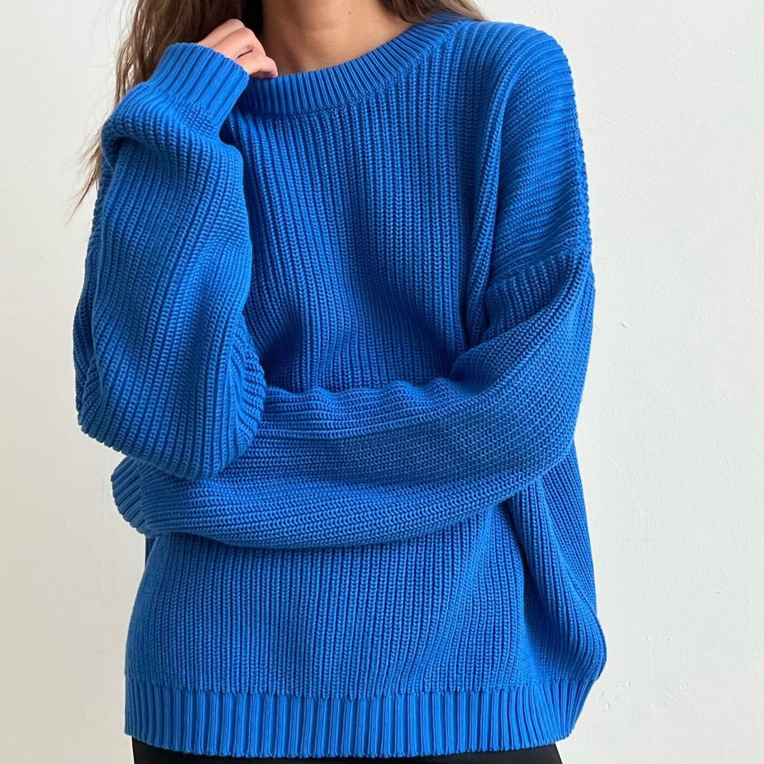 Damen Oversized Strickpullover mit strukturiertem Muster EB