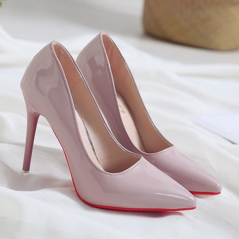Damen Elegante Stiletto-Pumps mit hochglänzender Oberfläche EB