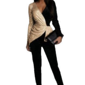 Damen Elegantes Jumpsuit mit schimmernden Akzenten und taillierter Silhouette EB