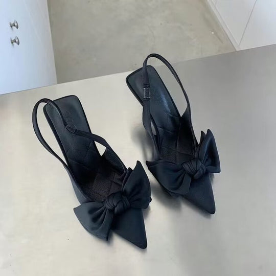 Damen Slingback-Pumps mit dekorativem Schleifen-Detail EB