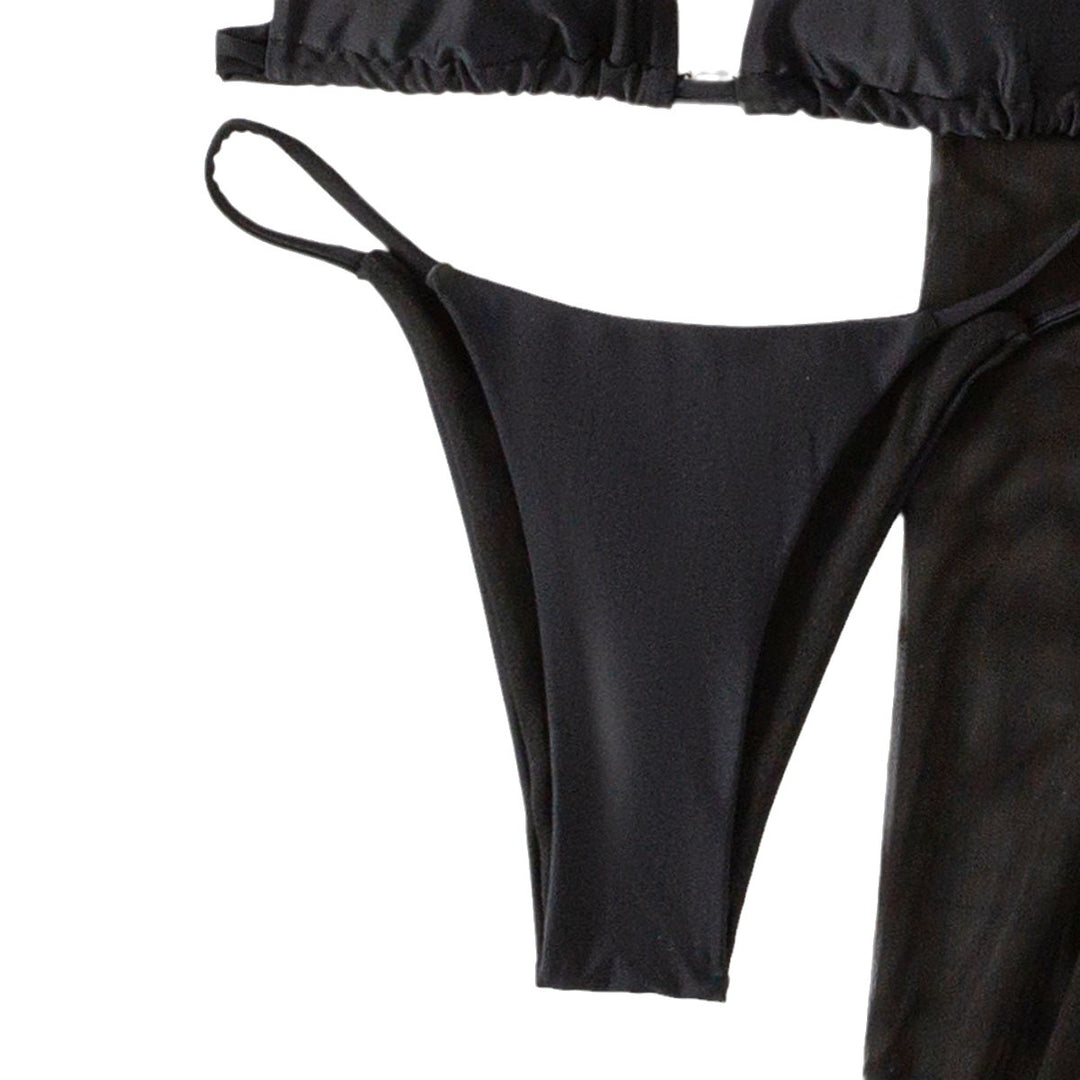 Damen Bikini-Set mit transparentem Wickelrock EB
