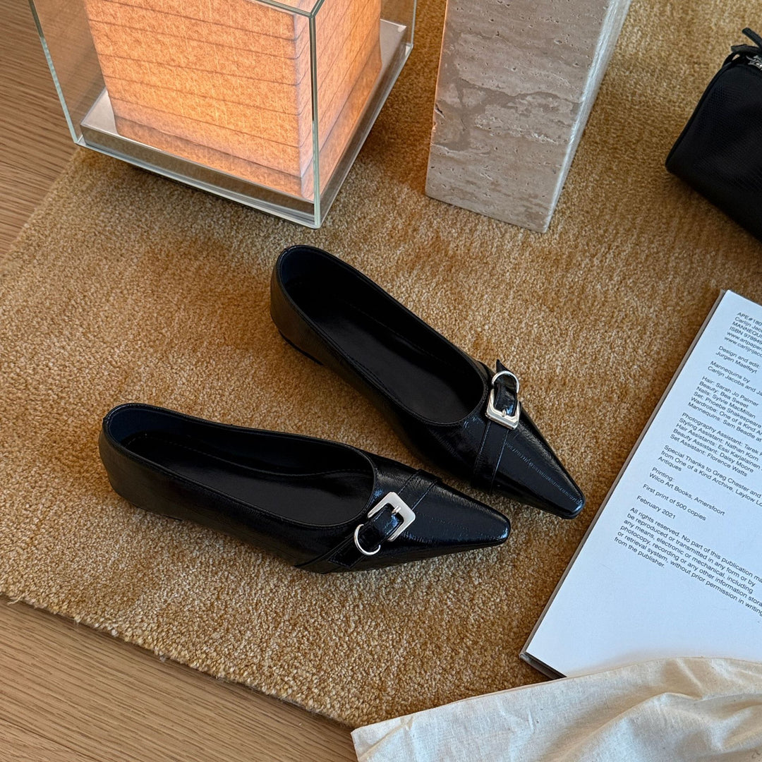 Damen Elegante Pumps mit modischer Schnalle und feinem Leder EB