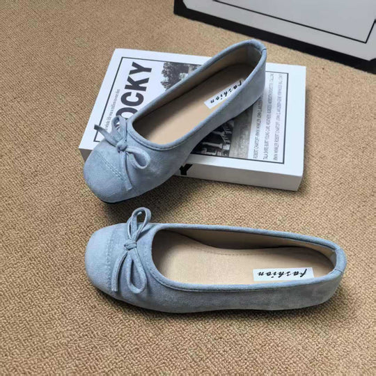 Damen Ballerinas mit elegantem Glanz und verspieltem Schleifendetail EB