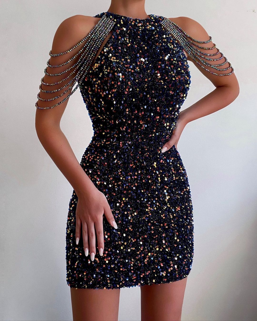 Damen Glitzerndes Abendkleid EB